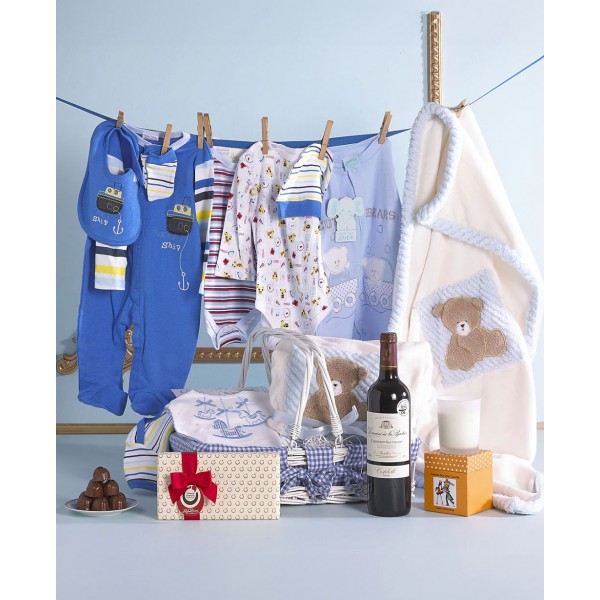Baby Boy Joy (with wine) Gift Hamper