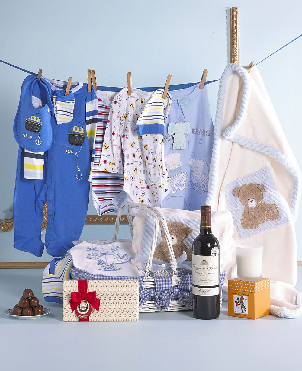 Baby Boy Joy (with wine) Gift Hamper
